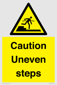 Caution Uneven steps